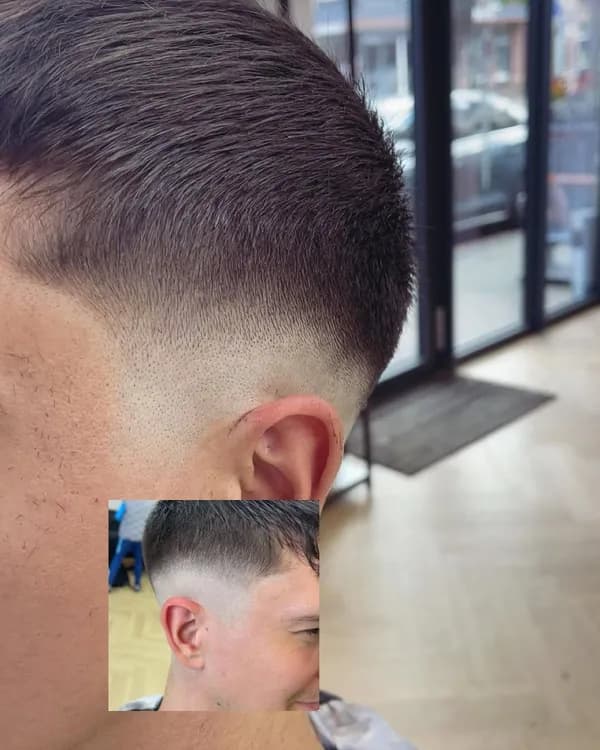 Donkere crop met skin fade