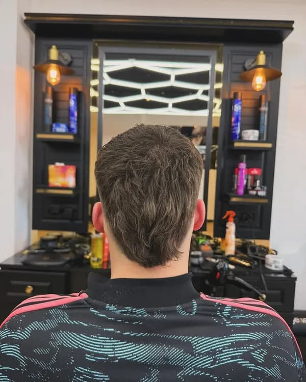 Getextureerde mullet, achteraanzicht